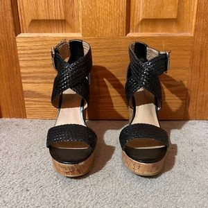 JustFab Black Wedges